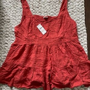American Eagle Fit and Flare Tiered Babydoll Tank